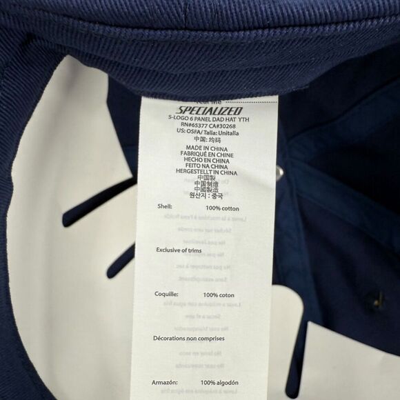 NEW Specialized S-Logo 6 Panel Dad Hat Snapback Deep Marine Blue - Picture 10 of 10